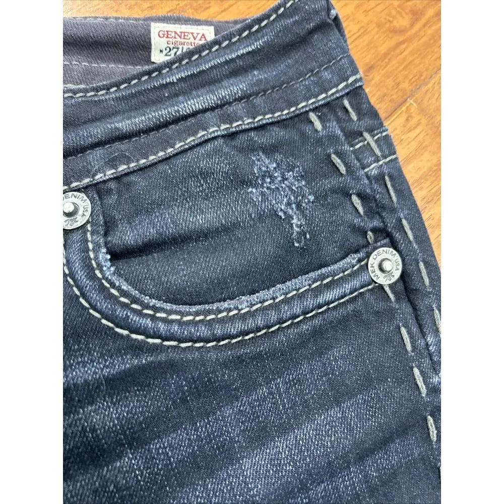Mek Denim USA Jeans Men's Size 27/34 Geneva Cigarette Distressed